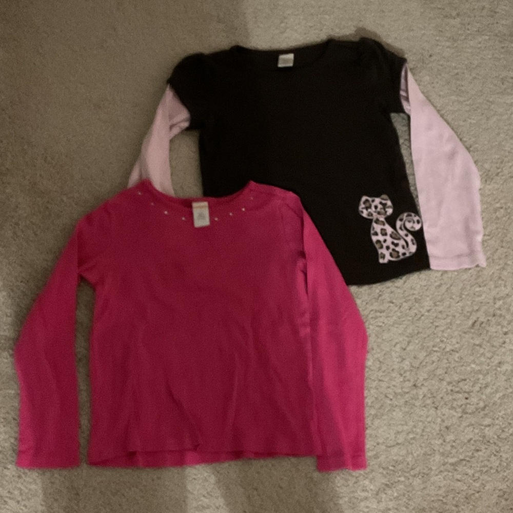 Gymboree Pink and Black Long Sleeve Tees